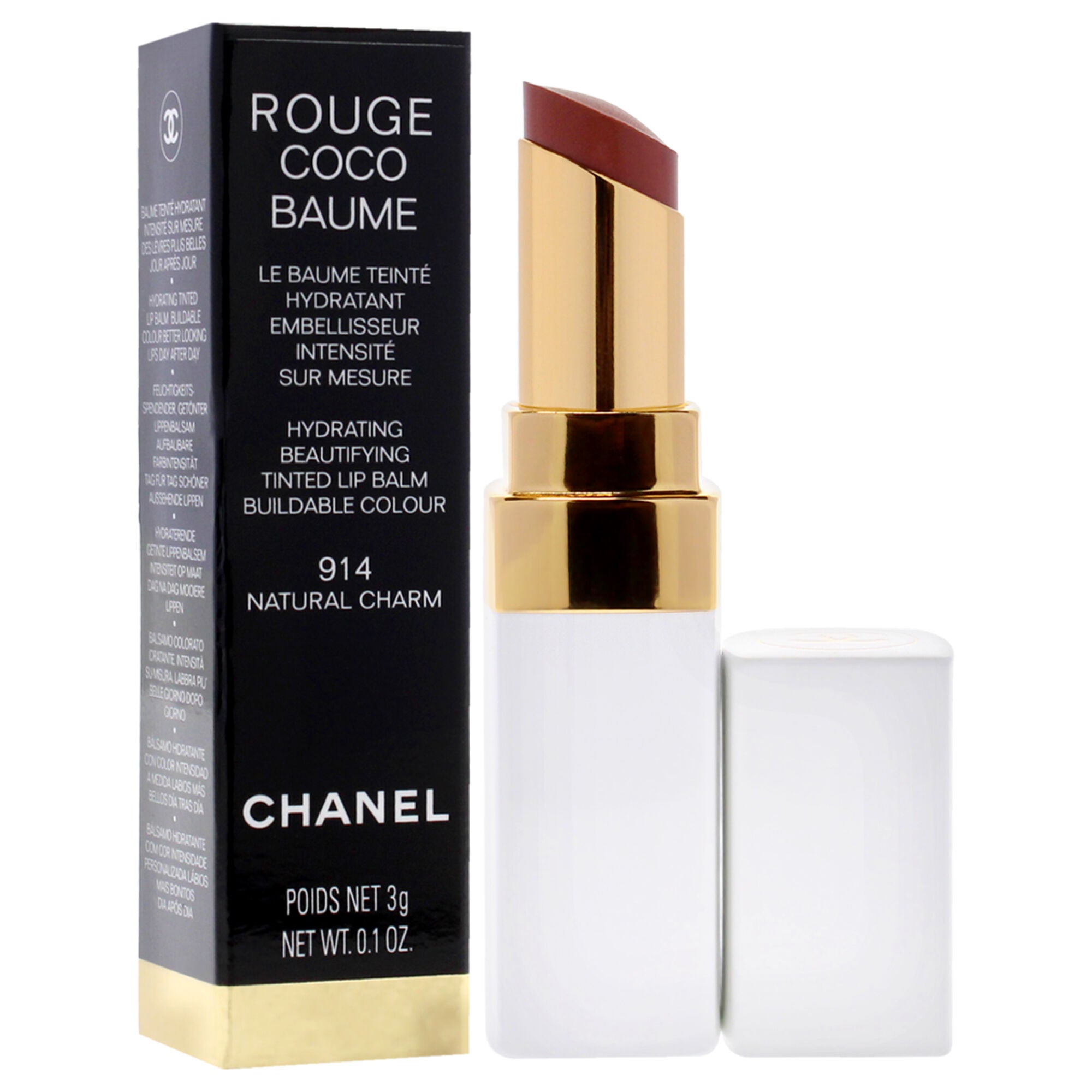 Rouge Coco Baume Hydrating Beautifying Tinted - 914 Natural Charm by Chanel for Women - 0.1 oz Lip Balm, See Description, alternate image number 1