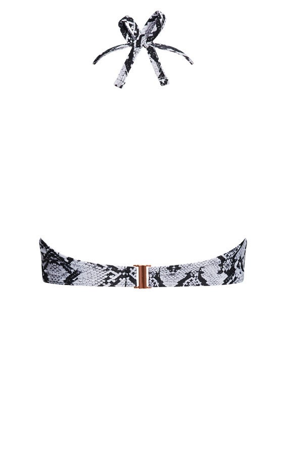 Greta Print Bikini Top - black snake, , alternate image number 4