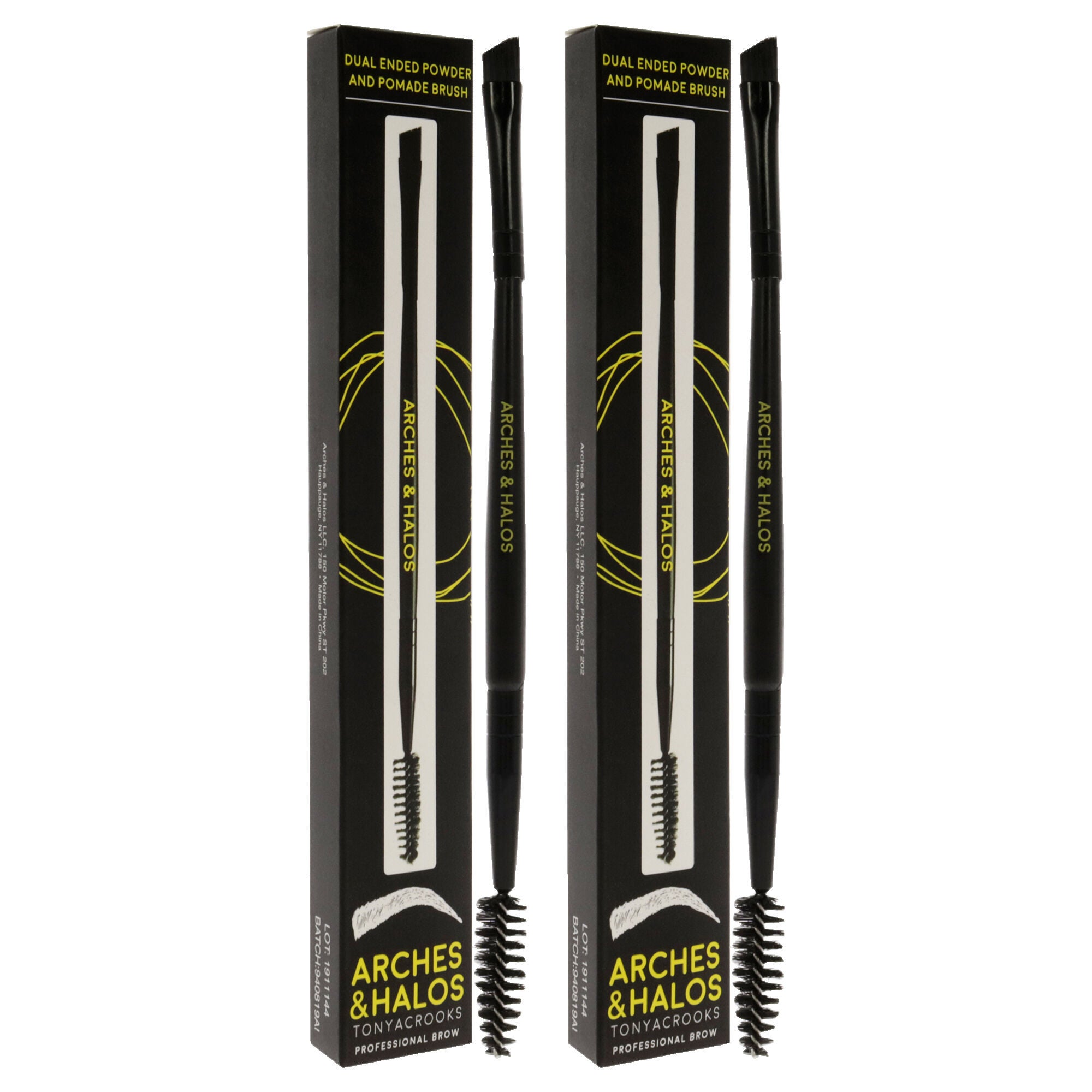 Dual Ended Powder and Pomade Brush by Arches and Halos for Unisex - 1 Pc Brush - Pack of 2, See Description, alternate image number 1