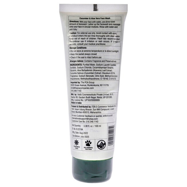 Face Wash - Cucumber and Aloe Vera by Nykaa Naturals for Women - 3.38 oz Cleanser, See Description, alternate image number 2