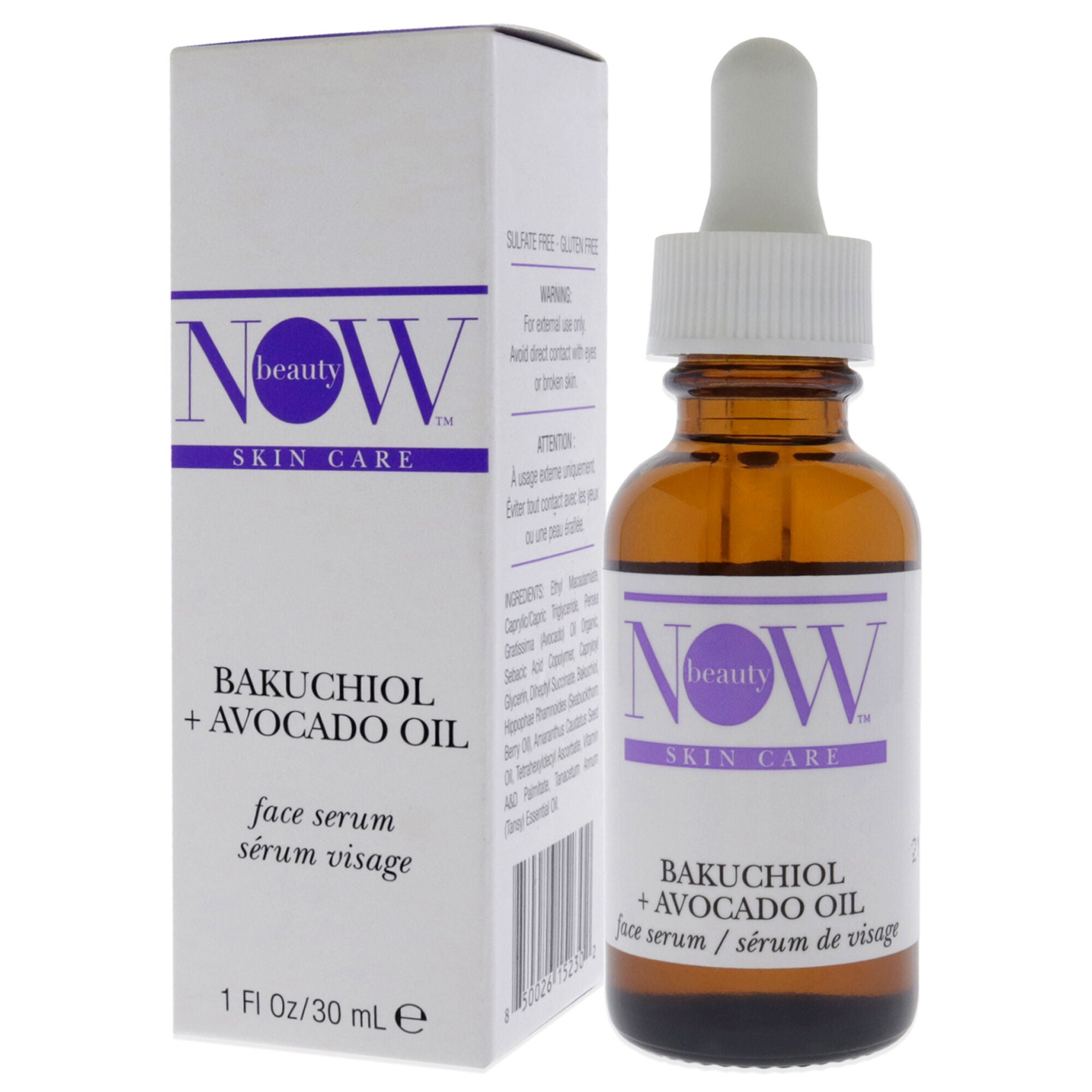 Bakuchiol Plus Avocado Oil Serum by NOW Beauty for Unisex - 1 oz Serum, See Description, alternate image number 3