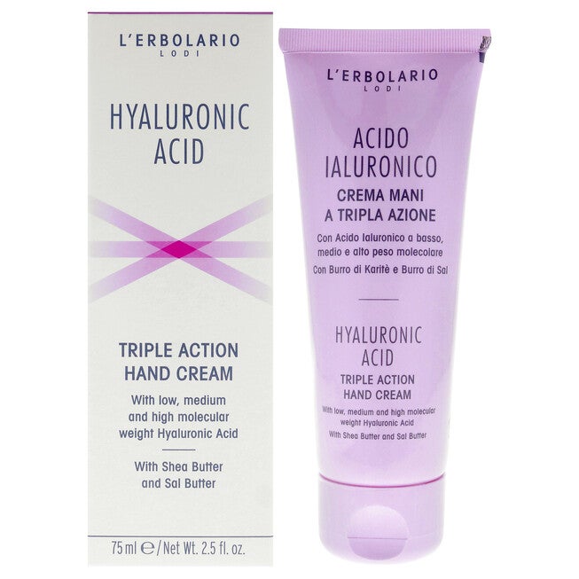 Hyaluronic Acid Triple Action Hand Cream by LErbolario for Unisex - 2.5 oz Cream, See Description, hi-res image number 0
