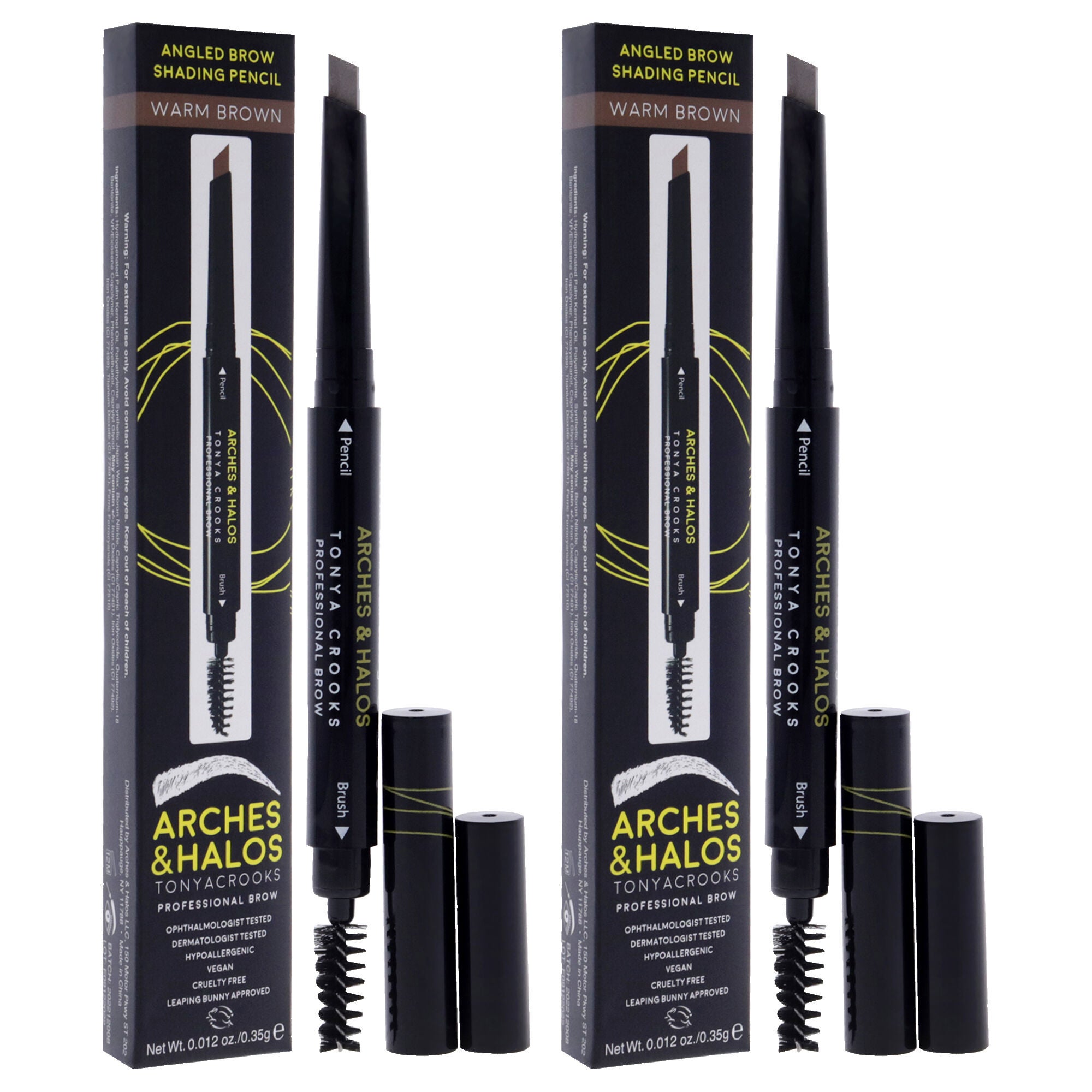 Angled Brow Shading Pencil - Warm Brown by Arches and Halos for Women - 0.012 oz Eyebrow Pencil - Pack of 2, , alternate image number 6