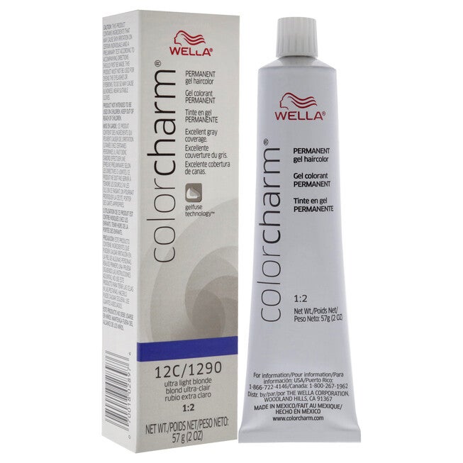 Color Charm Permanent Hair Color Gel - 12C 1290 Ultra Light Blonde by Wella for Unisex - 2 oz Hair Color, NA, alternate image number null