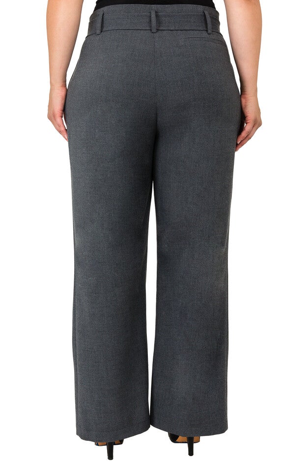 Plus Size Women's Vegan Leather Paper Bag Waist Pants, , alternate image number 1