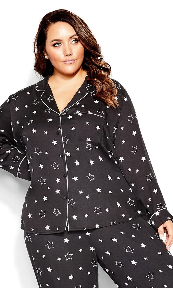 Galaxy Sleep Shirt - black, Black, hi-res image number 0