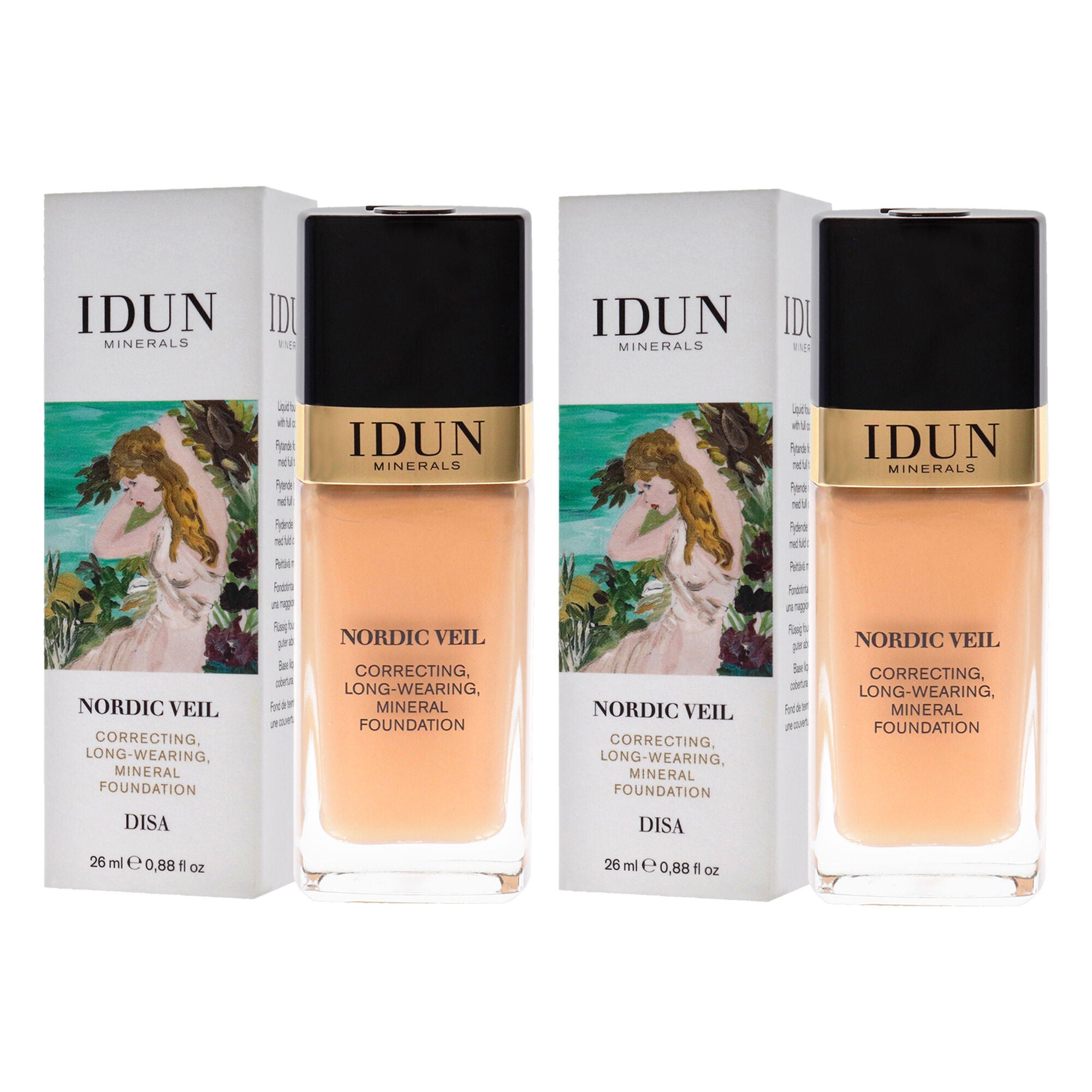 Nordic Veil Foundation - 307 Disa by Idun Minerals for Women - 0.88 oz Foundation - Pack of 2, See Description, alternate image number 2