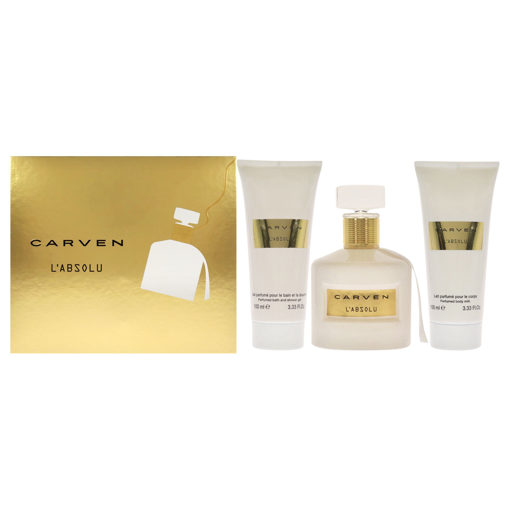 LAbsolu by Carven for Women - 3 Pc Gift Set 3.33oz EDP Spray, 3.33oz Perfumed Body Milk, 3.33oz Perfumed Bath and Shower Gel, See Description, hi-res image number 0
