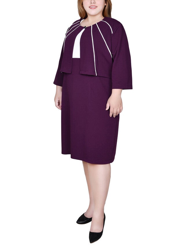 2 Piece Dress Set, Plum, alternate image number 2