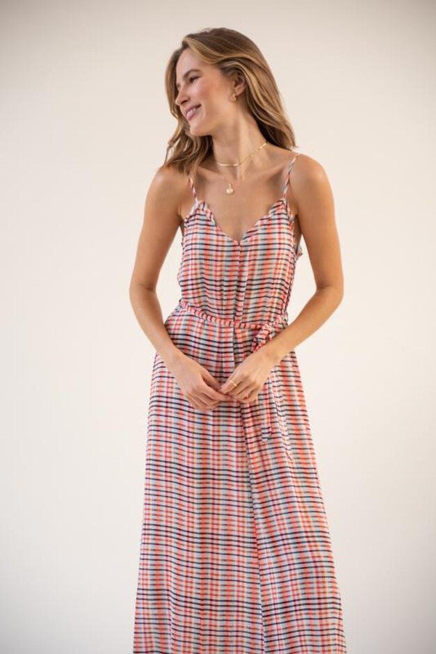 Carla Strappy Maxi Dress, Multi Gingham, hi-res image number null