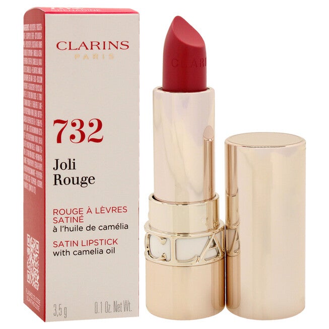 Joli Rouge Satin Lipstick - 732 Grenadine by Clarins for Women - 0.1 oz Lipstick, See Description, alternate image number 1
