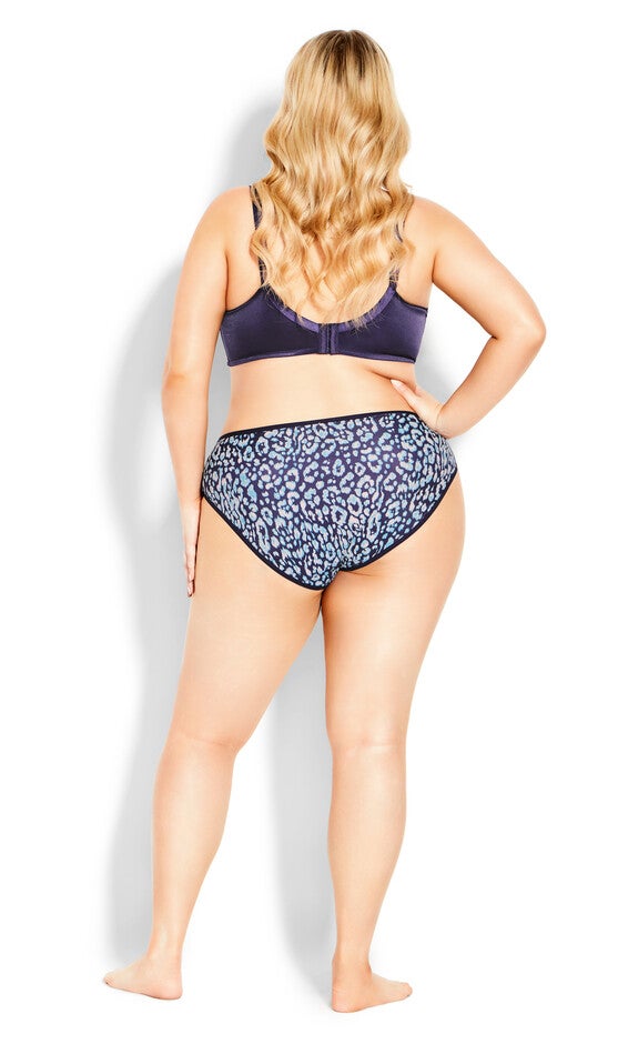 Microfiber Print Hi Cut Brief - navy, , alternate image number 1