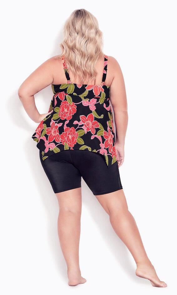 Print Hanky Tankini Top - black, , alternate image number 3