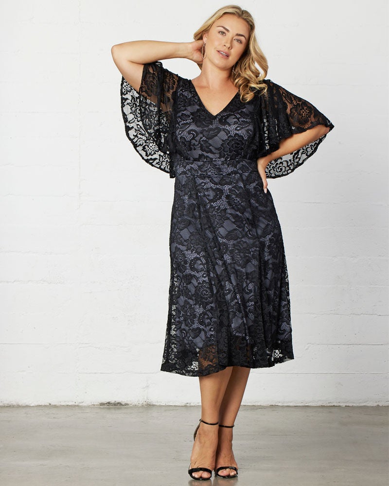 Camille Lace Cocktail Dress, Storm Grey, alternate image number 2