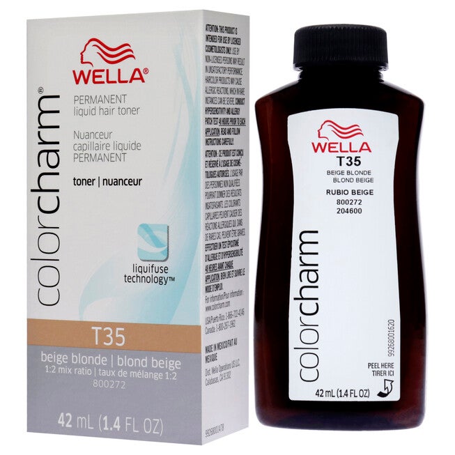 Color Charm Permanent Liquid Toner -T35 Beige Blonde by Wella for Women - 1.4 oz Toner, See Description, alternate image number 3