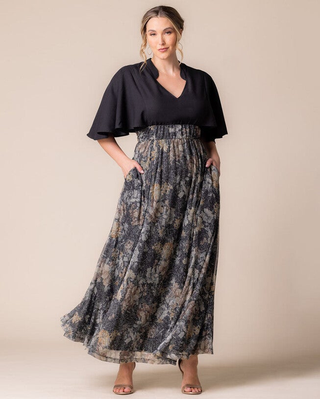 Avisa A-Line Evening Gown, Gilded Florals, alternate image number null