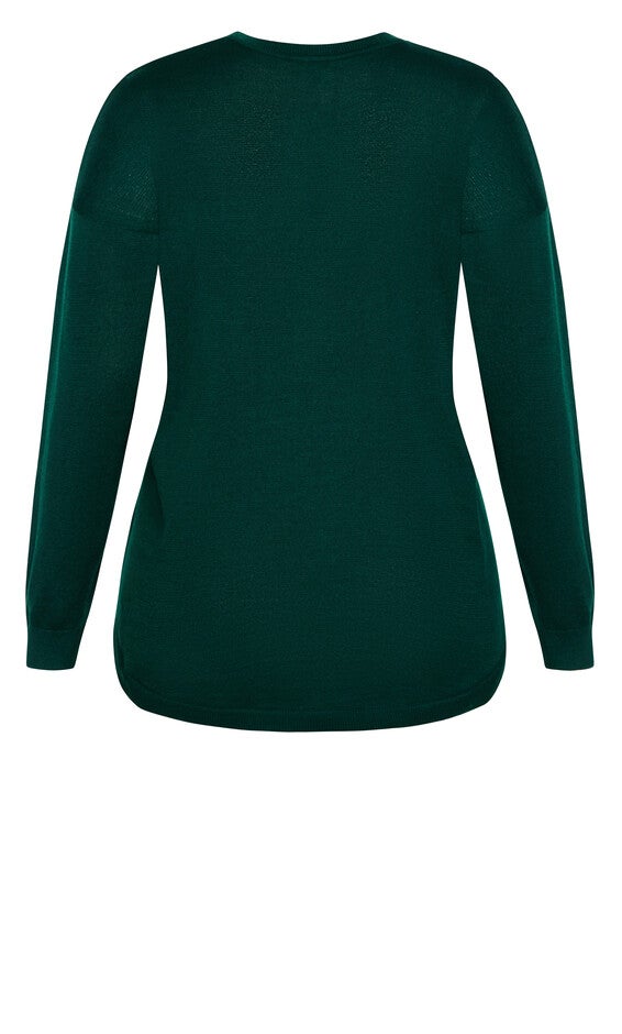 Tully Curved Hem Sweater - green moss, , alternate image number 5