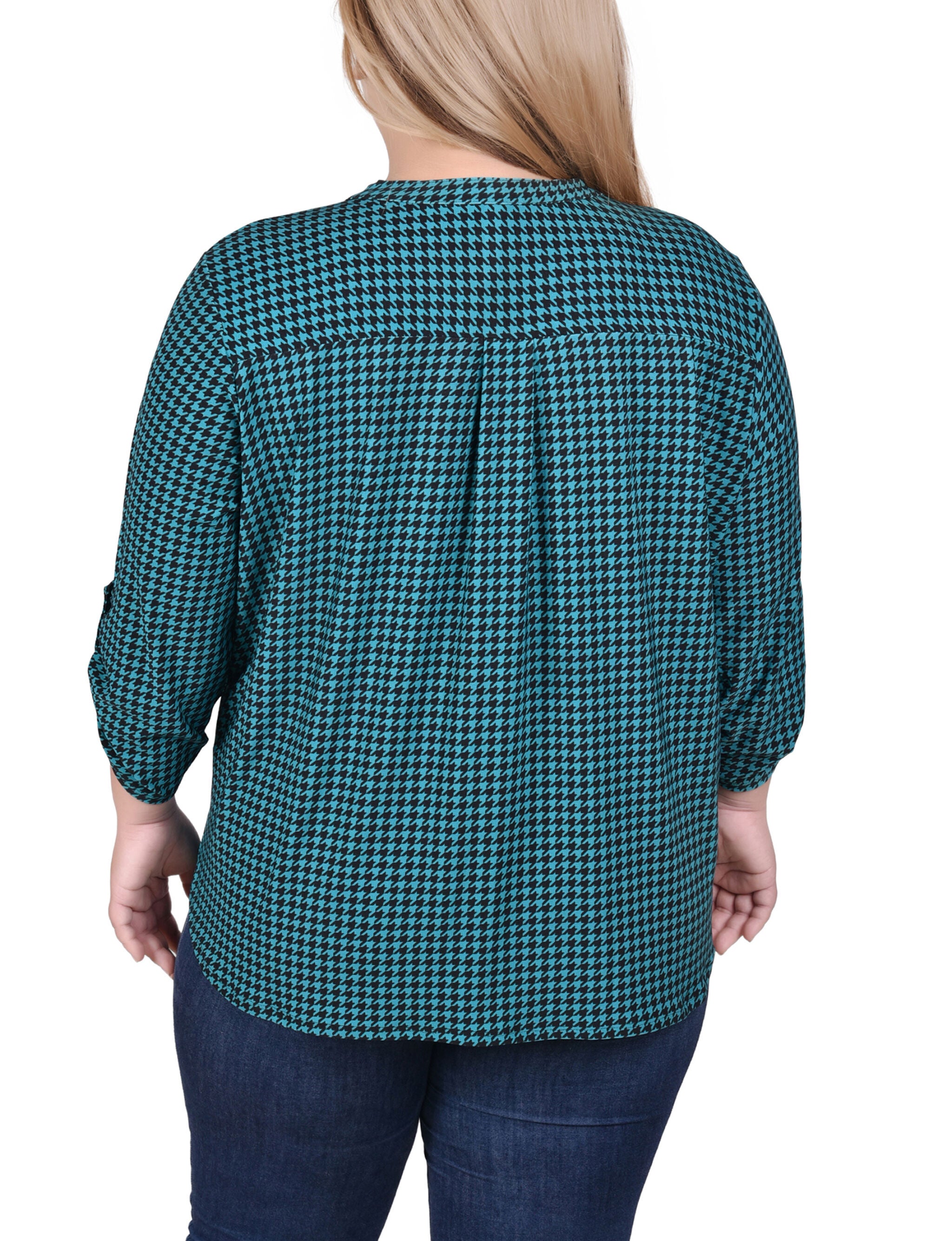 Long Tab-Sleeve Top With Pockets, , alternate image number 3
