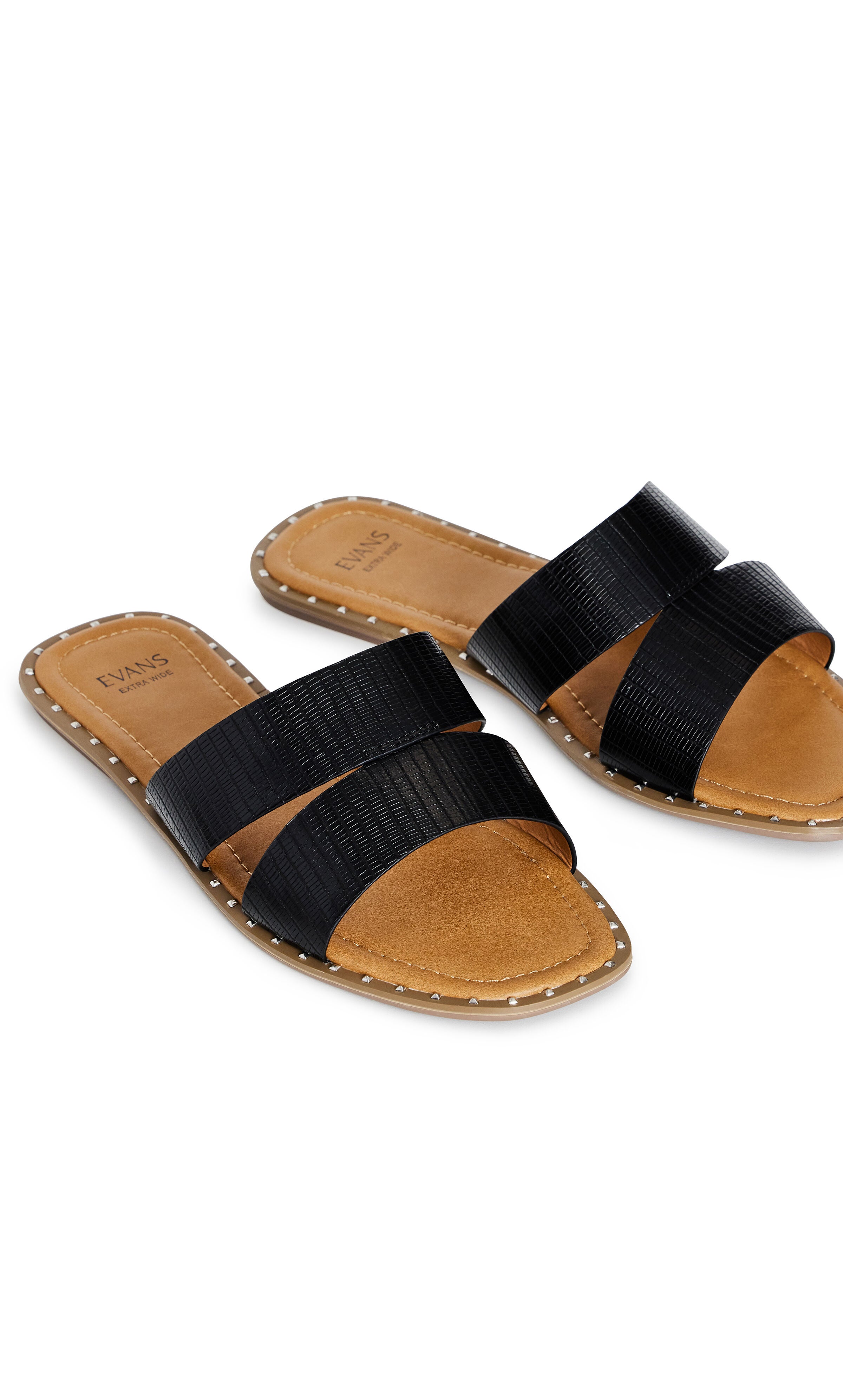WIDE FIT Riley Embossed Sandal - black, , alternate image number 5