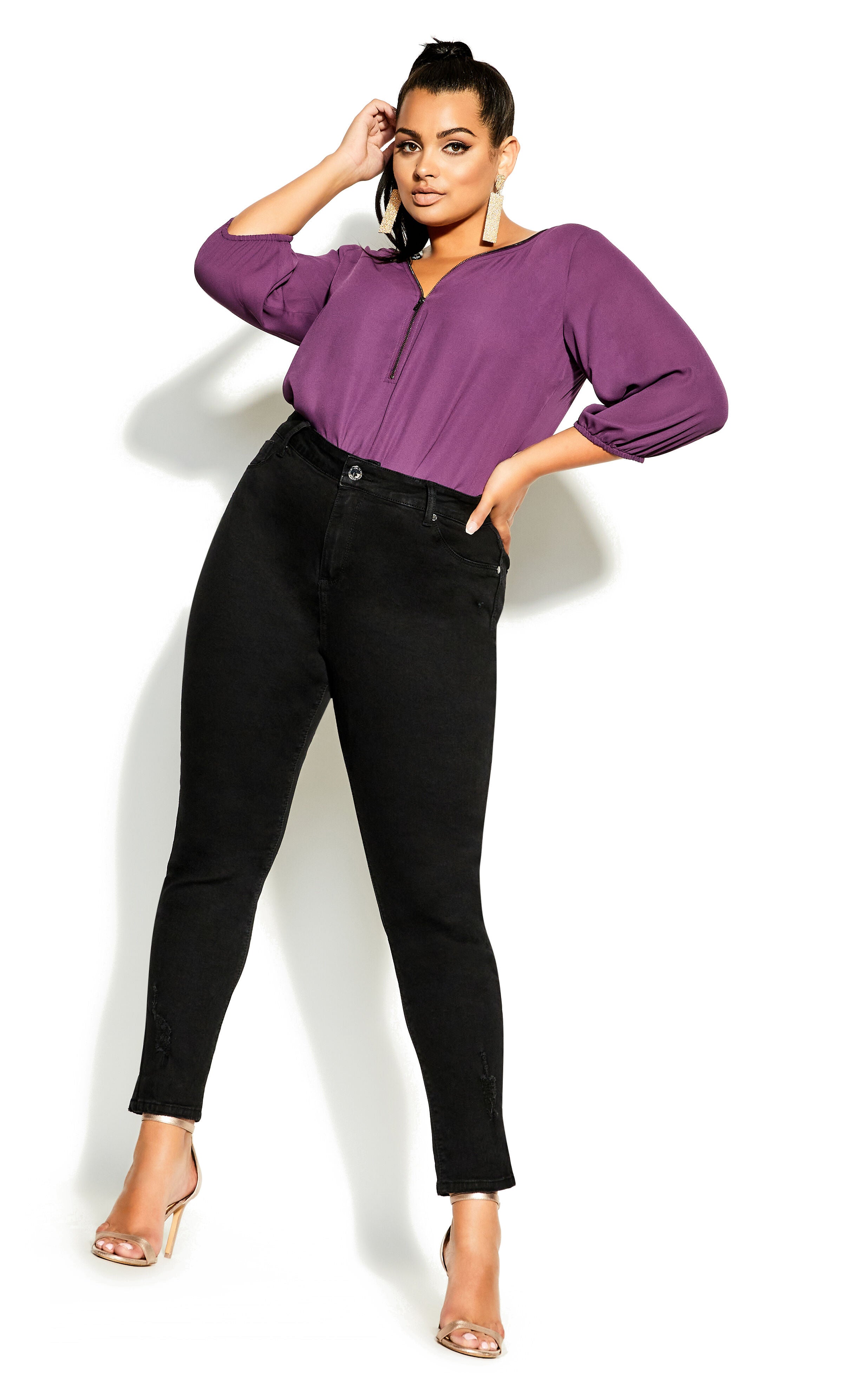 Harley Rip Cuff Jean - black, Black, hi-res image number 0