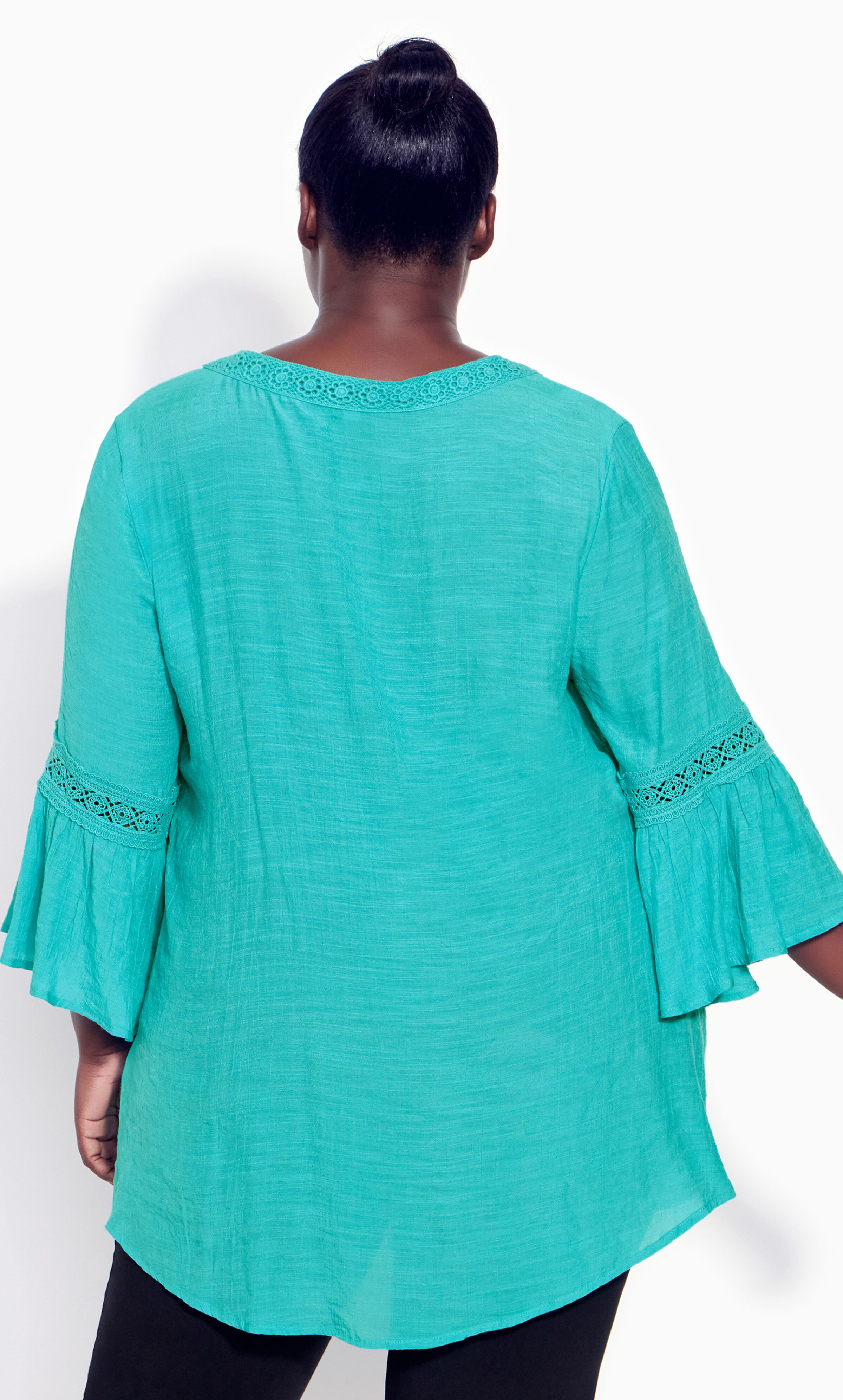 Pleat Lace Tunic - blue, , alternate image number 2