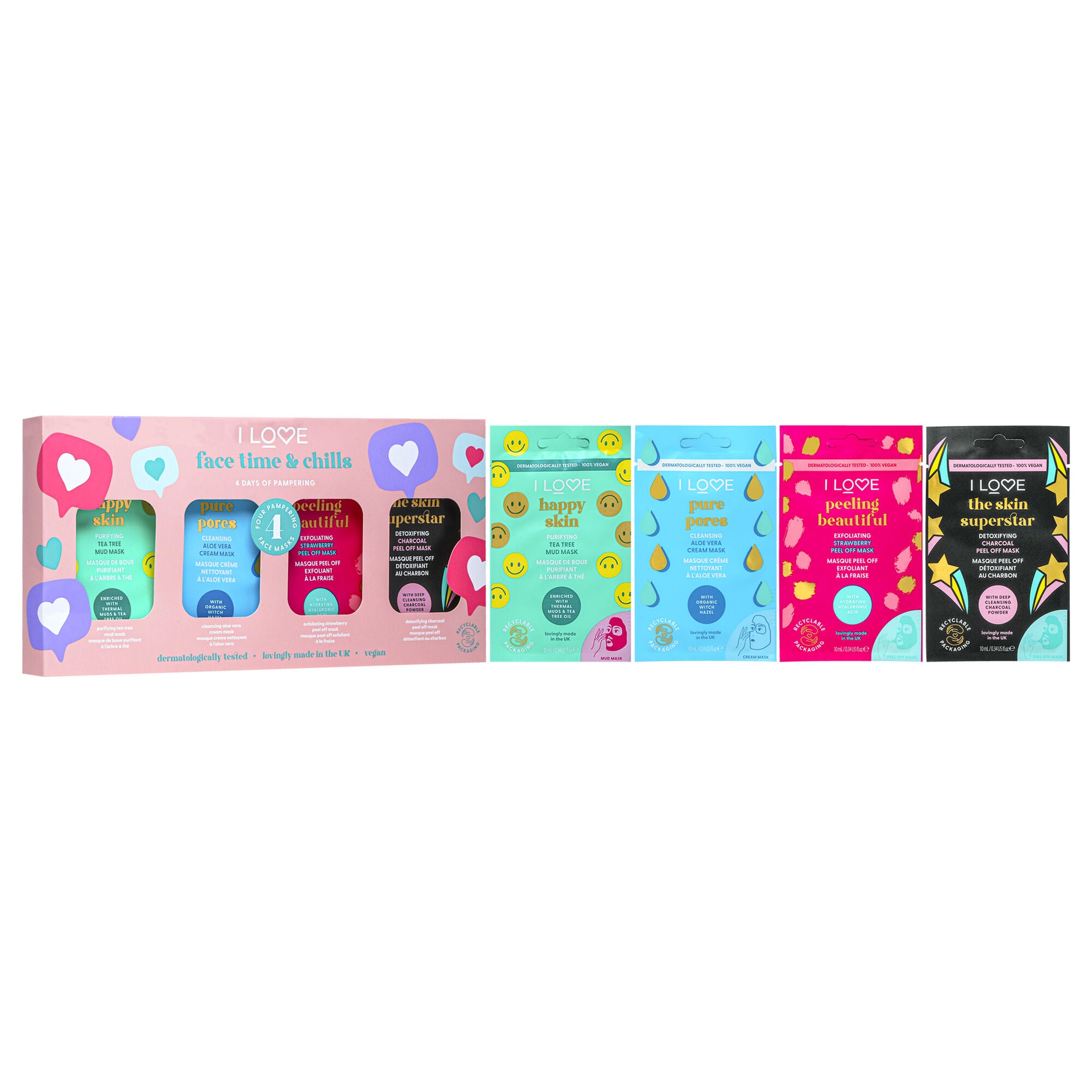 Face Time and Chills Face Mask by I Love Cosmetics for Women - 4 Pc Set, , alternate image number 6
