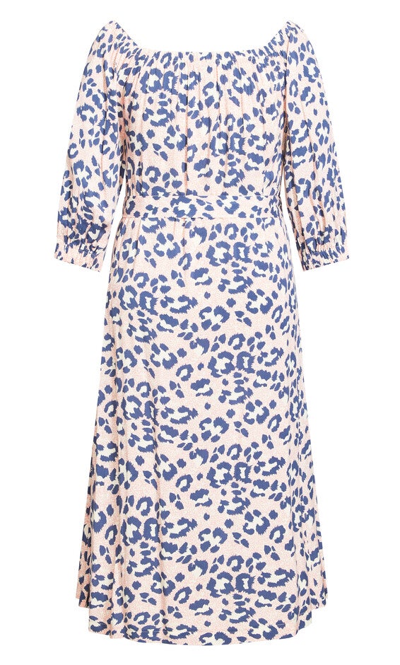 Bardot Dress - blush animal, , alternate image number null