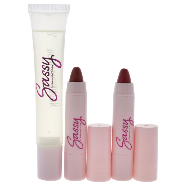 Breakup Collection Lip Kit - Get Glam by Sassy by Savannah Chrisley for Women - 3 Pc Nourishing Lip Oil, 2Pc Tinted Lip Balms, , alternate image number null