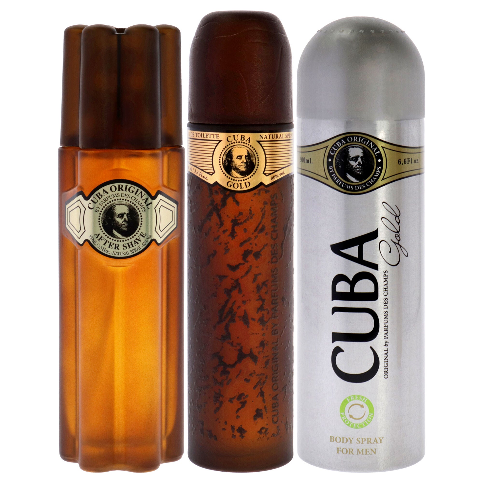 Cuba Gold by Cuba for Men - 3 Pc Gift Set 3.3oz EDT Spray, 6.6oz Deodorant Spray, 3.3oz After Shave, See Description, alternate image number 4