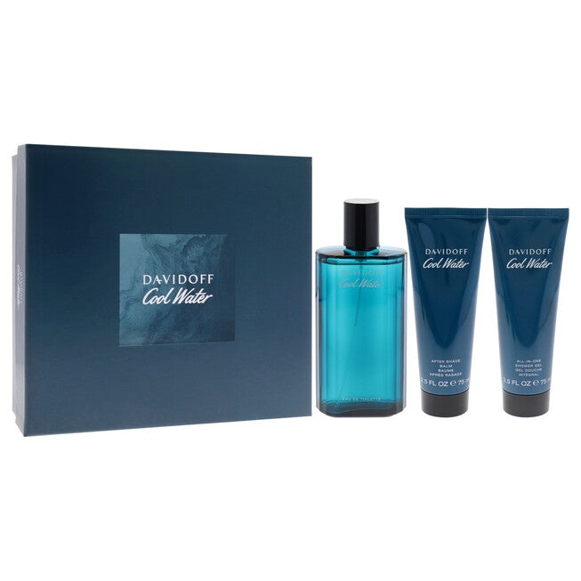 Cool Water by Davidoff for Men - 3 Pc Gift Set 4.2oz EDT Spray, 2.5oz Shower Gel, 2.5oz After Shave Balm, , alternate image number null