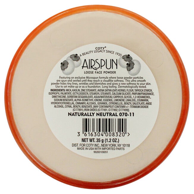 Airspun Loose Face Powder - 070-11 Naturally Neutral by Coty for Women - 1.2 oz Powder, See Description, alternate image number 1