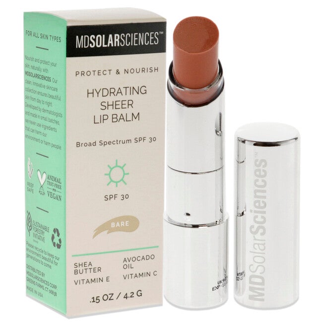 Hydrating Sheer Lip Balm SPF 30 - Bare by MDSolarSciences for Women - 0.15 oz Lip Balm, See Description, alternate image number 2