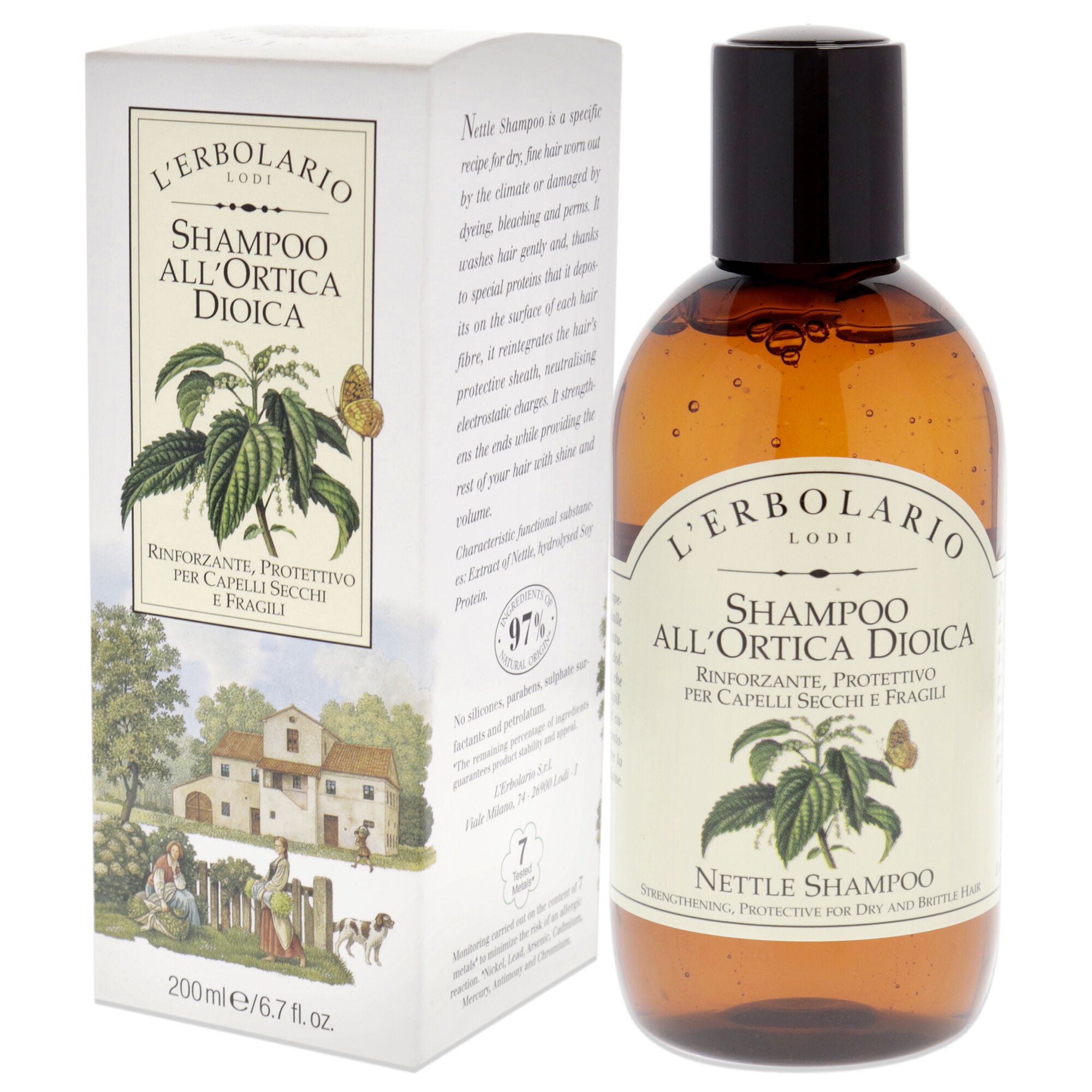 Shampoo - Nettle by Lerbolario for Unisex - 6.7 oz Shampoo, , alternate image number 7