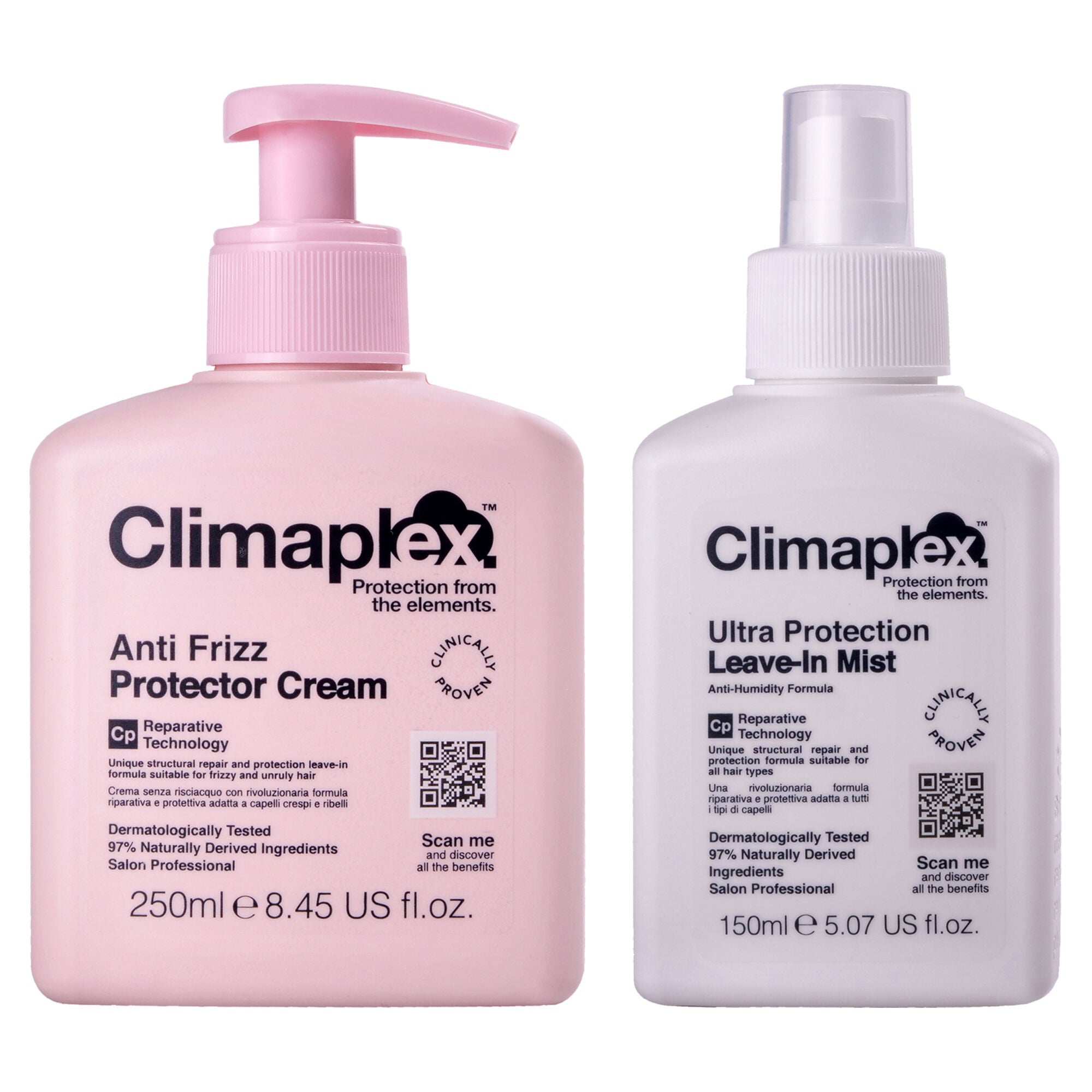 Anti Frizz Protector Cream and Climaplex Ultra Protection Leave-In Mist Kit by Climaplex for Unisex - 2 Pc Kit 8.45 oz Cream, 5.07 oz Mist, See Description, hi-res image number 0
