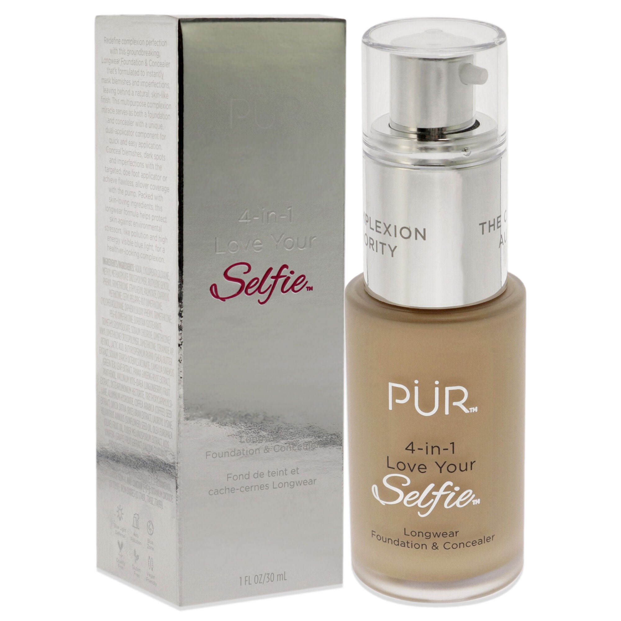 4-in-1 Love Your Selfie Longwear Foundation and Concealer - LN4 Vanilla-Fair with Neutral Undertones by Pur Cosmetics for Women - 1 oz Makeup, See Description, alternate image number 2