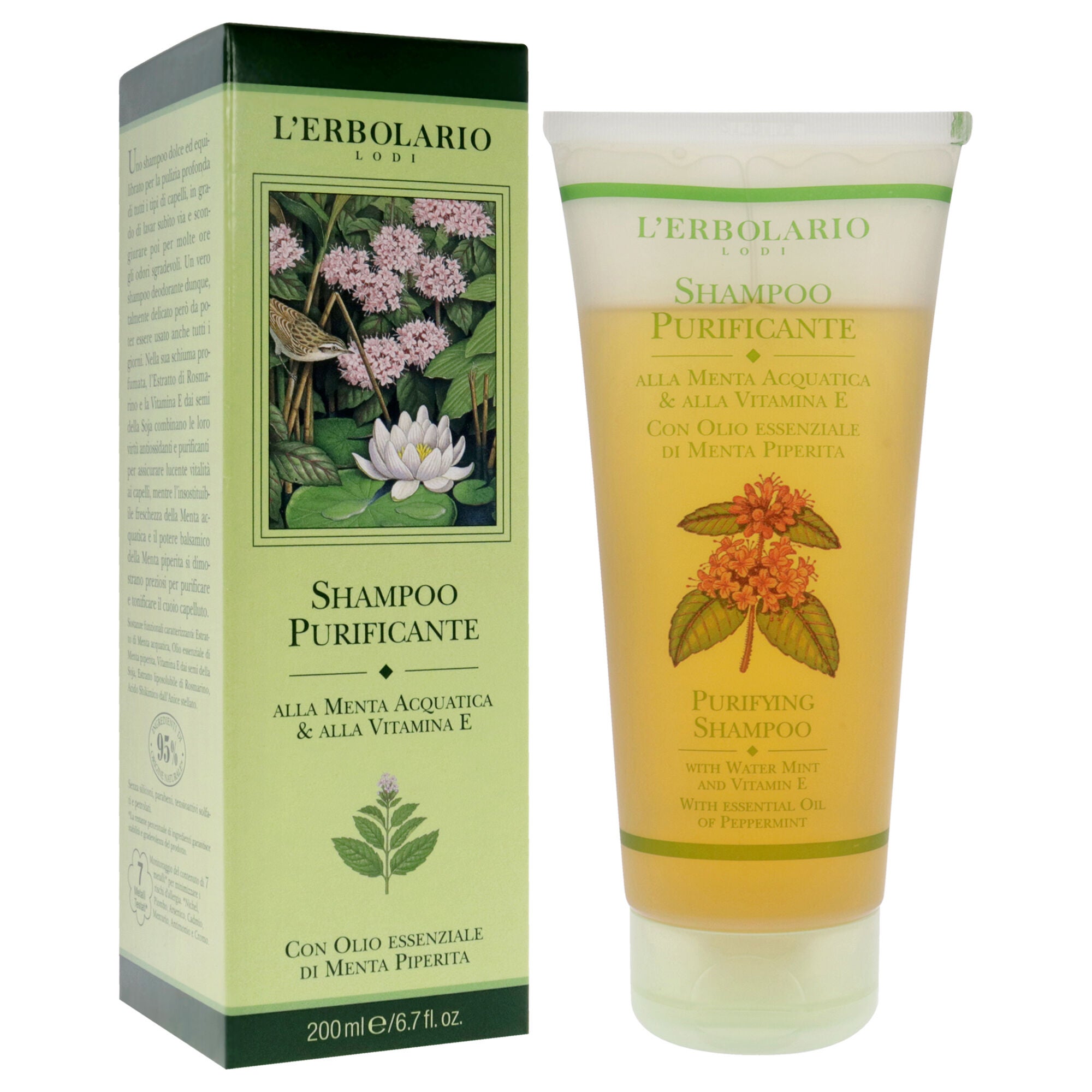 Purifying Shampoo by LErbolario for Unisex - 6.7 oz Shampoo, See Description, alternate image number 1