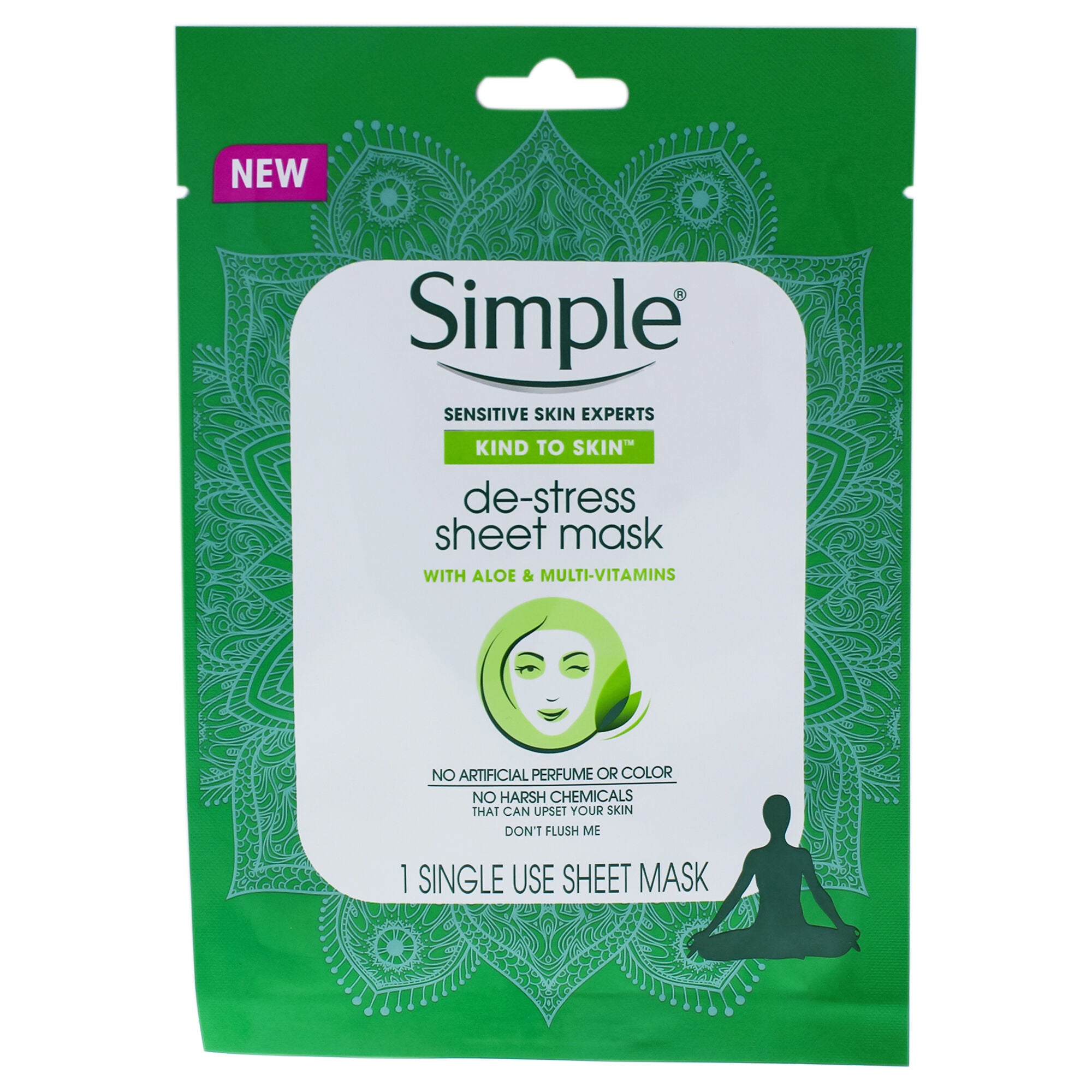 Kind to Skin De-Stress Sheet Mask by Simple for Women - 1 Pc Mask ...