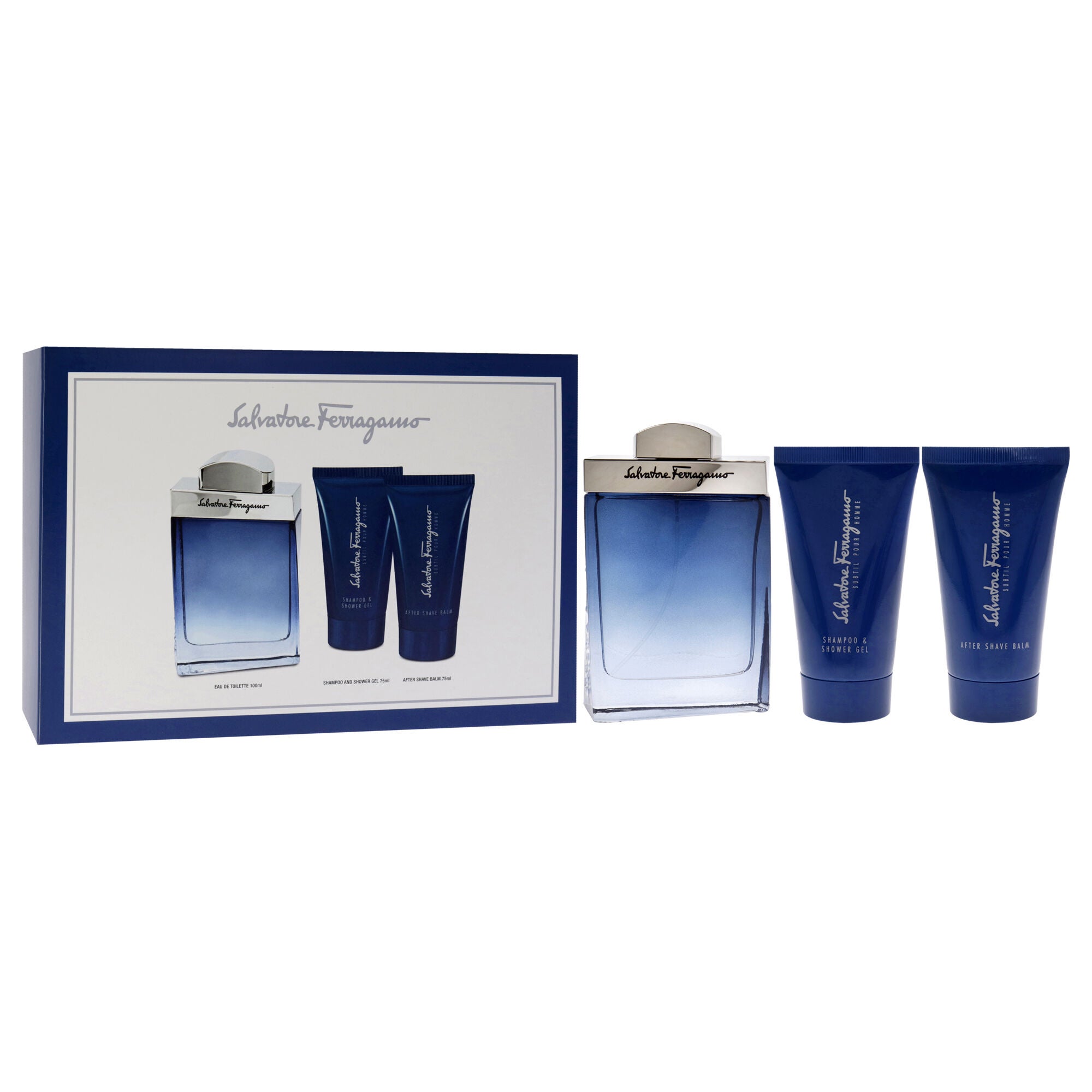 Subtil by Salvatore Ferragamo for Men - 3 Pc Gift Set 3.4oz EDT Spray, 2.5oz Shampoo and Shower Gel, 1.7oz After Shave Balm, , alternate image number 6