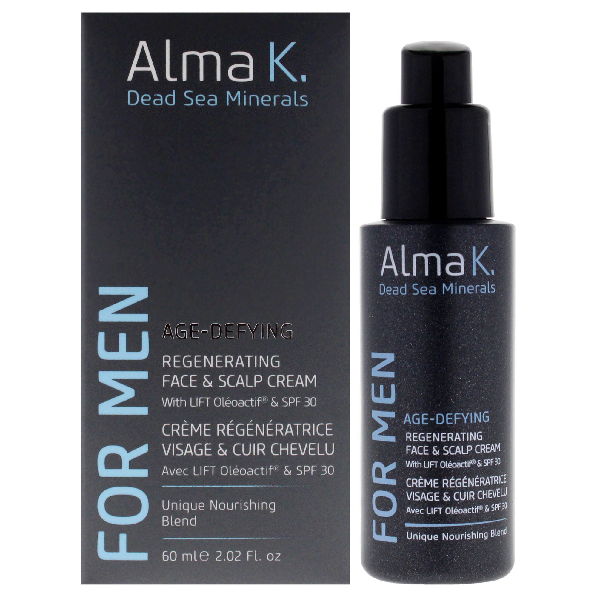 Age Defying Regenerating Face and Scalp Cream With SPF 30 by Alma K for Men - 2 oz Cream, See Description, hi-res image number 0