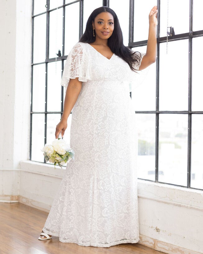 Clarissa Long Lace Wedding Dress, Pearl, hi-res image number null