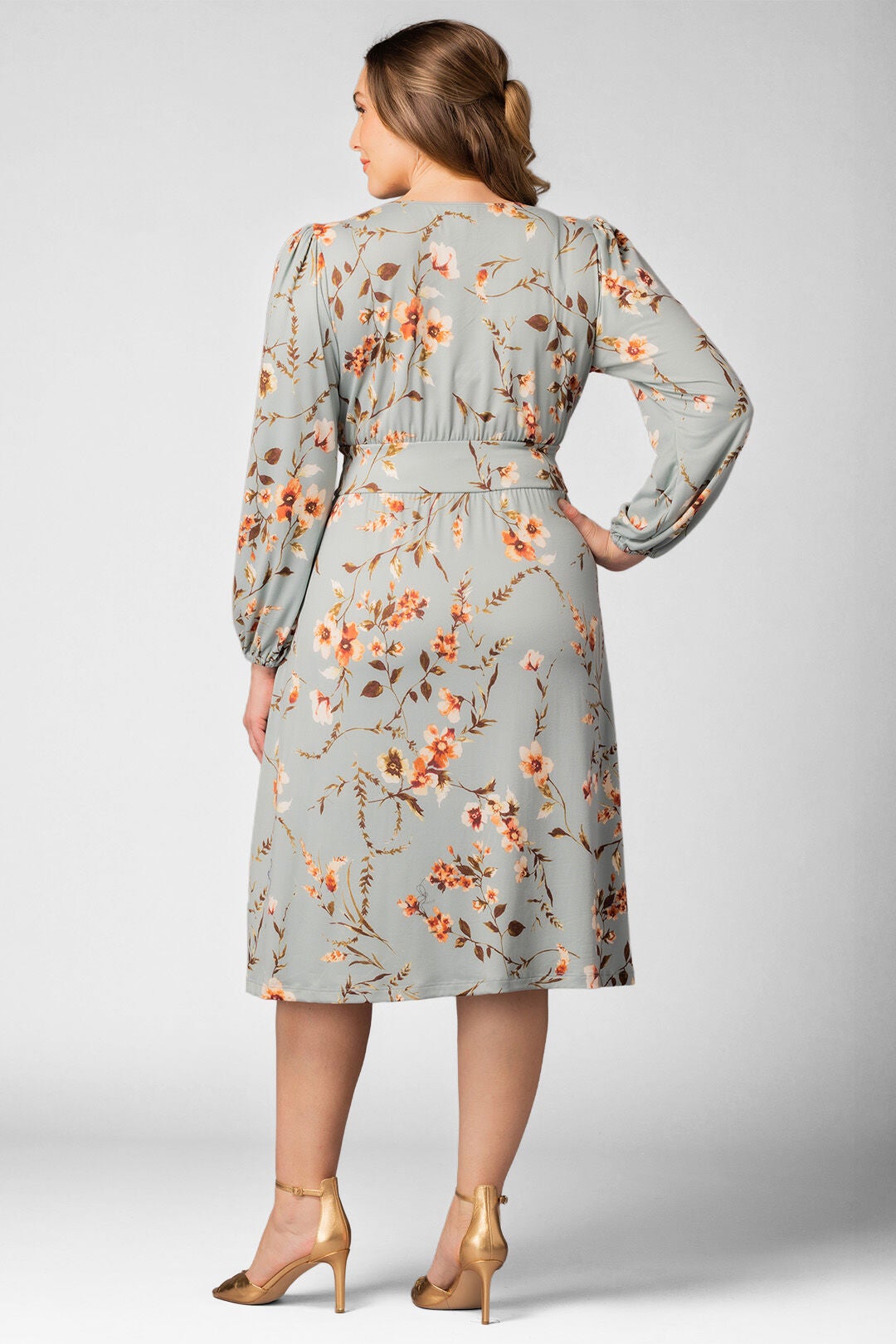 Diana Long Sleeve Dress, Spring Meadow / Sage Green, alternate image number 1