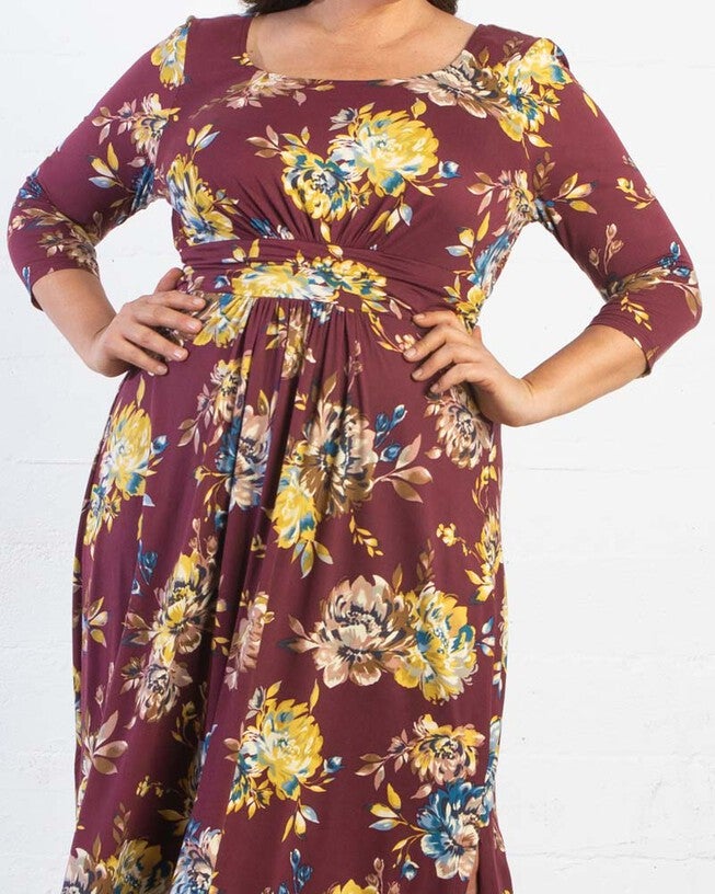 Maya Maxi Dress, Bordeaux Blooms, alternate image number null