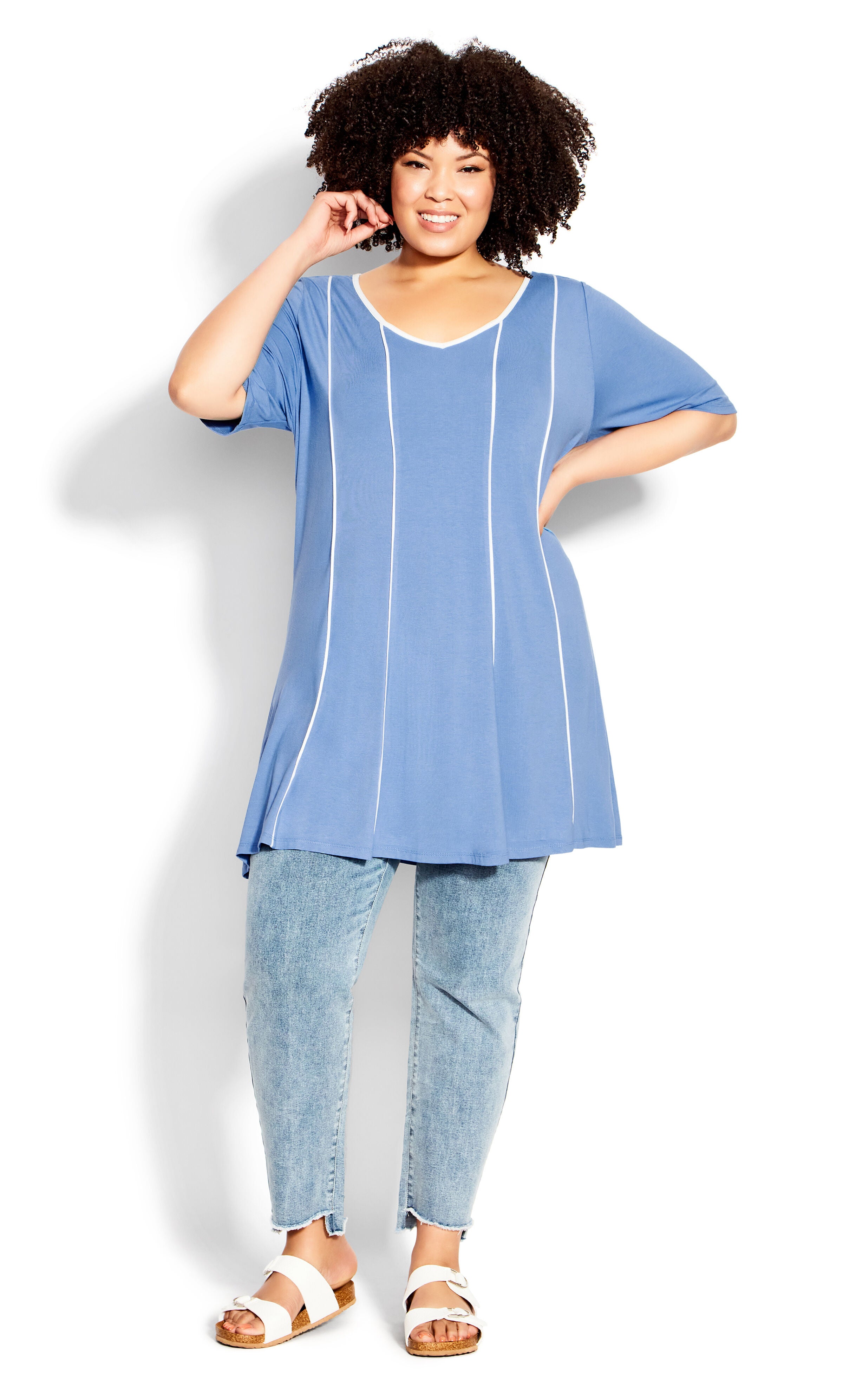 Swing Panel Tunic - sky blue, , alternate image number 1
