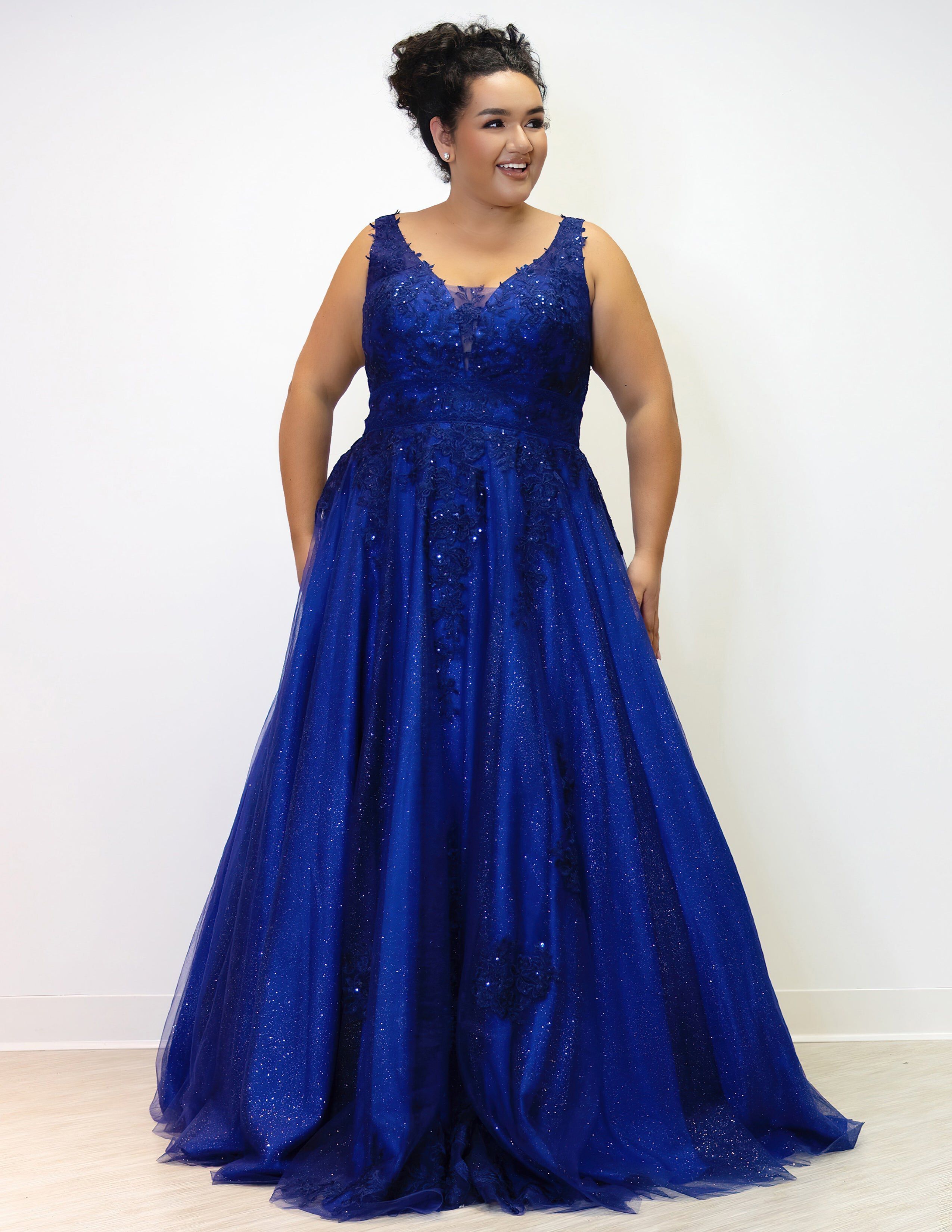 ALL THINGS LACE FORMAL GOWN, Midnight / Navy, hi-res image number 0