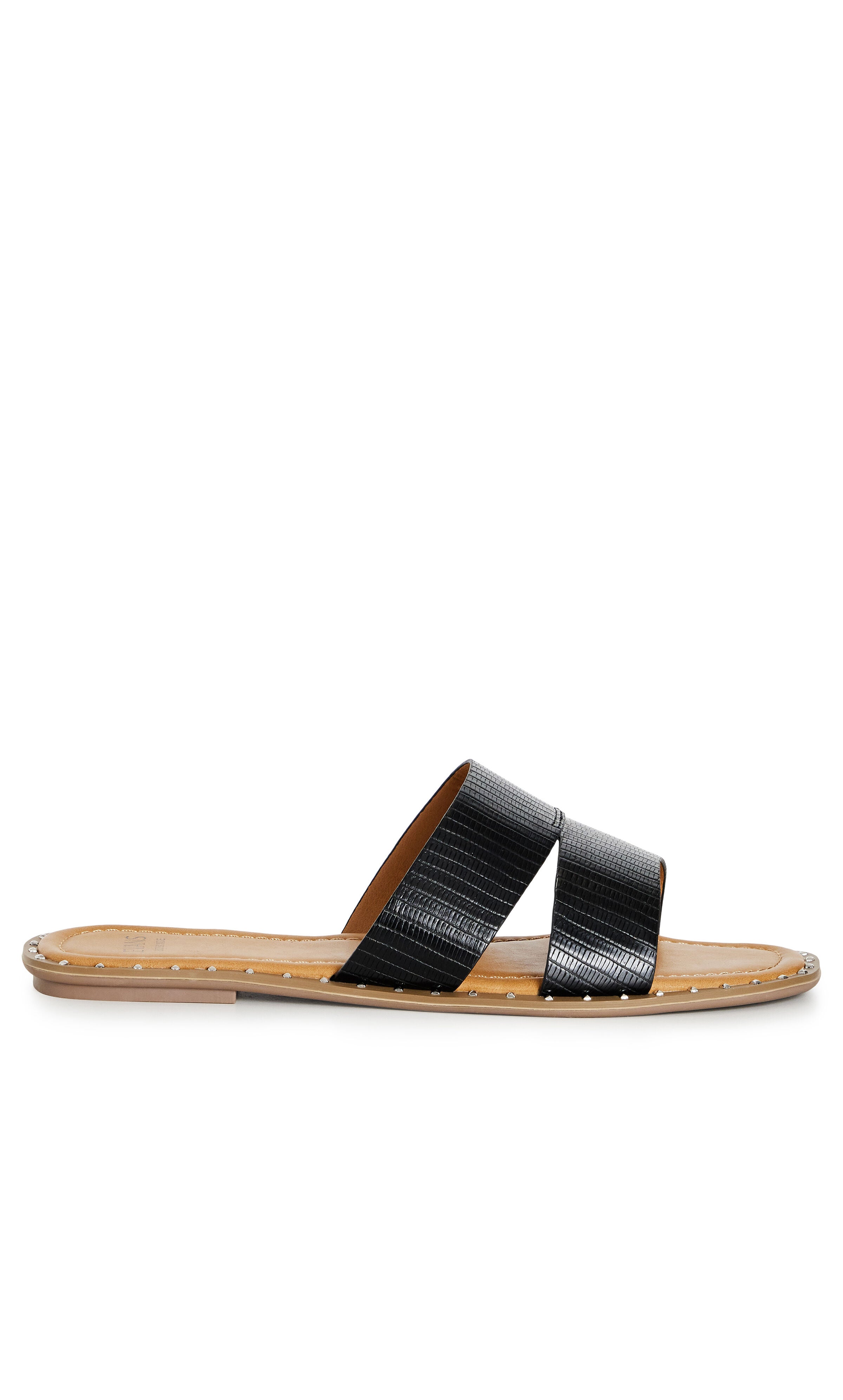WIDE FIT Riley Embossed Sandal - black, , alternate image number 1