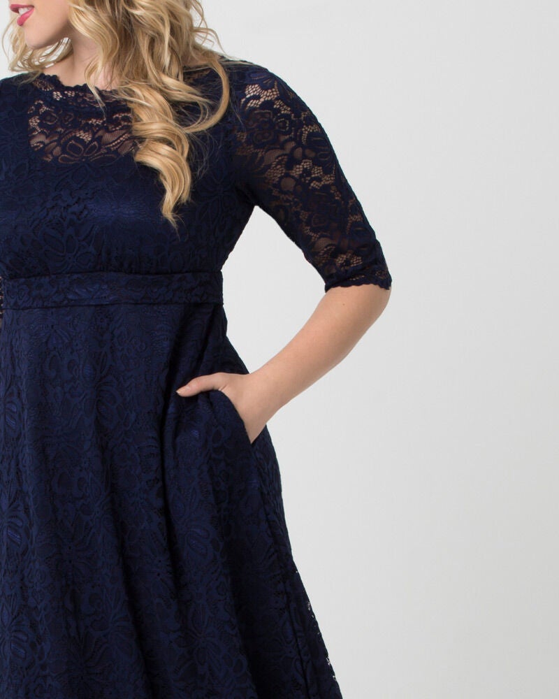 Leona Lace Gown, Nocturnal Navy, alternate image number 1