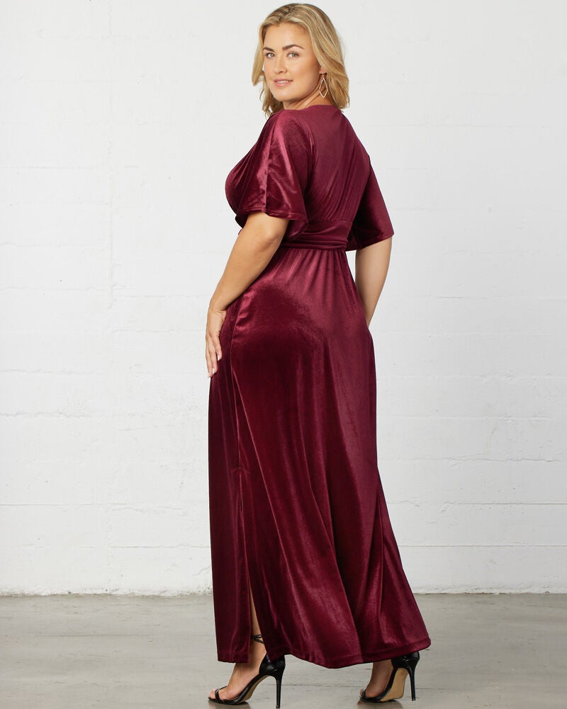 Verona Velvet Evening Gown, Pinot Noir, alternate image number 1