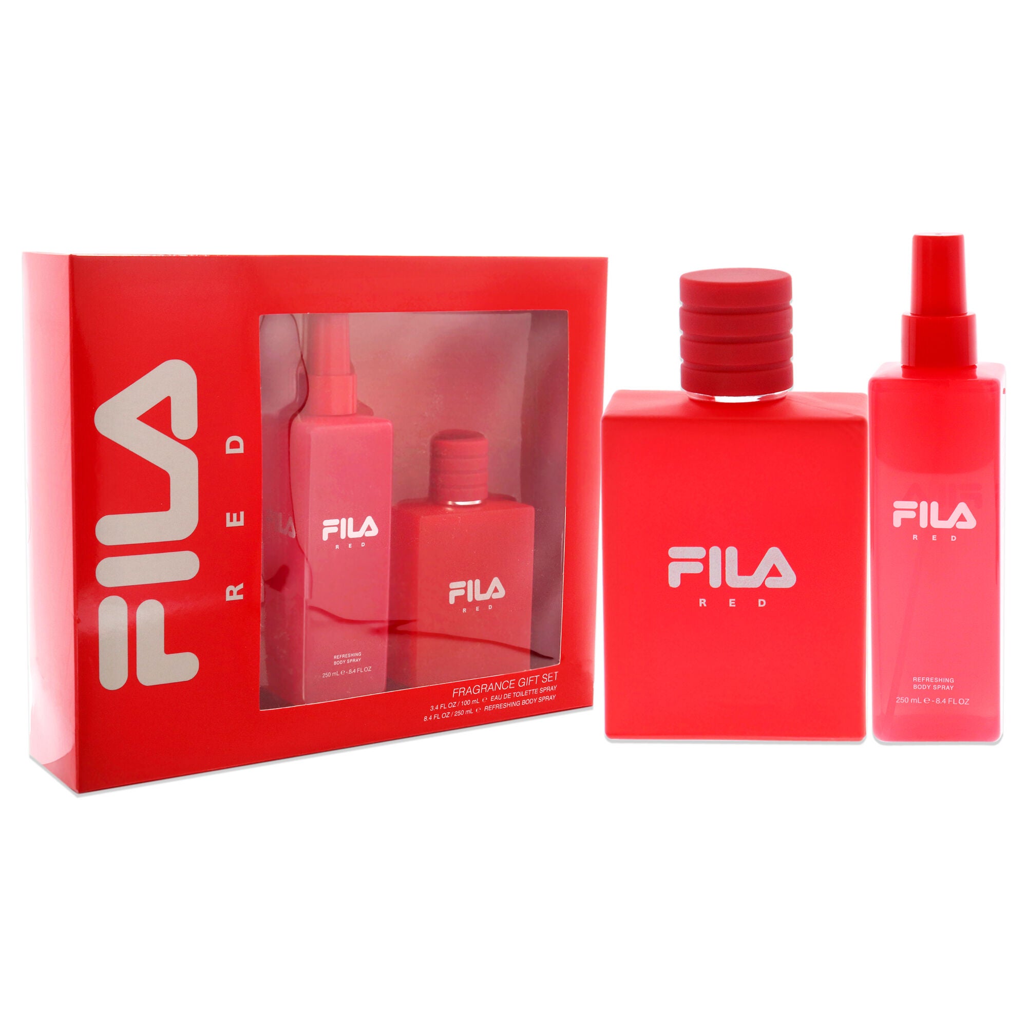 Fila Red by Fila for Men - 2 Pc Gift Set 3.4oz EDT Spray, 8.4oz Body Spray, See Description, alternate image number 1