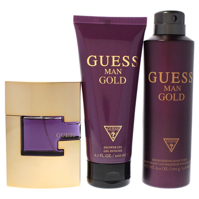 Guess Gold by Guess for Men - 3 Pc Gift Set 2.5oz EDT Spray, 6.0oz Deodorizing Body Spray, 6.7oz Shower Gel, NA, alternate image number null