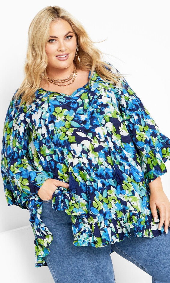 Aspen Tunic - floral essence, Blue, hi-res image number 0